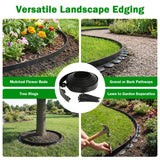 Tegarbed No Dig Landscape Edging 2 Inch x 100 FT, Heavy Duty Flexible Plastic Garden Border with 150 Spiral Spikes, Lawn Edging for Flower Beds, Walkways, Tree Rings, Mulch Beds and Landscaping, Black