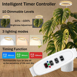 Grow Lights for Indoor Plants Full Spectrum,6.3" LED Wood Grain Plant Grow Light, 9.8-65in Height Adjustable Plant Lights Growing Lamp with Auto Timer 3H/9H/12H,10 Dimmable Levels (Wood Grain 1 Pack)