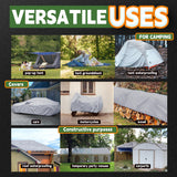 RAINDEWAY Tarps - 20x30 Feet, 5.5 Mil Thick, Multipurpose Waterproof Poly Tarp Cover with Metal Grommets and Reinforced Edges, Silver/Blue Large Tarp