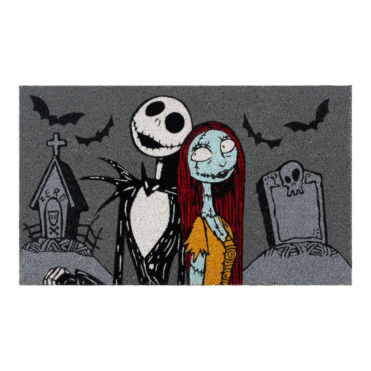 Gertmenian Nightmare Before Christmas Coir Doormat - 2x3 Welcome Mat (2-Pack), Ideal for High Traffic Areas in Front Door, Garage, Entryway - Welcome Nightmare/Jack & Sally, 80005