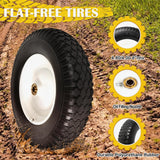 4.80/4.00-8 Wheelbarrow Tire Flat Free, 16'' Tire and Wheel 330LB Load Capacity, with 5/8" & 3/4" Bearings, 3''-4''-6''-7'' Adjustable Hub for Garden Cart, Hand Truck, Trolley, Wagon, 2 Pack