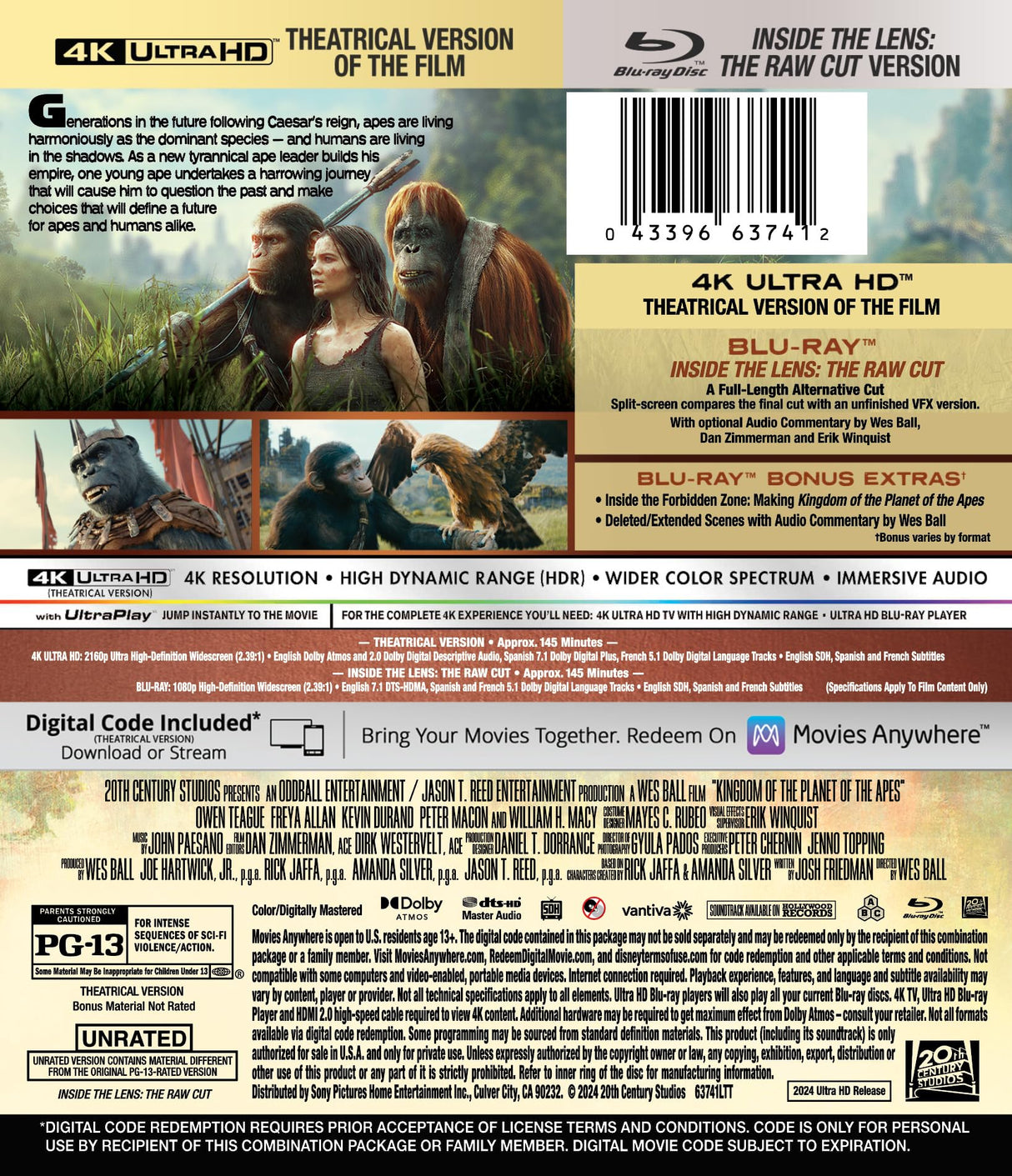 Kingdom of the Planet of the Apes - 4K + Blu-ray + Digital [4K UHD]