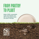 100% Compostable Paper Plates, Heavy Duty Disposable Plates [125-Pack] 9 Inch Plates - Eco-Friendly, Biodegradable Sugarcane Bagasse, Natural Unbleached Brown 9" Dinner Paper Plate Disposable