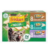 Purina Friskies Indoor Wet Cat Food Variety Pack, (24) 5.5 oz Cans