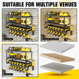 Hipidian Power Tool Organizer Wall Mount- 300lb Capacity 3-Tier Storage Rack with 7 Drill Holders for Garage Tools, Best Birthday Tools Gifts for Men Dad Husband