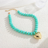 LILIE&WHITE Gold Plated Aqua Beaded Necklace for Women