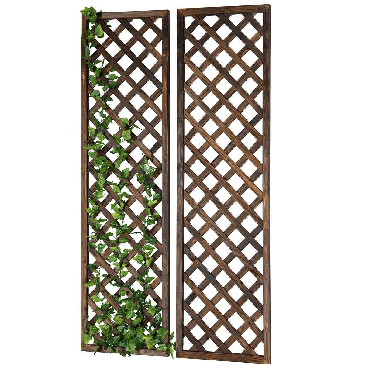 MyGift Wood Wall Hanging Garden Trellis for Climbing Plants, Set of 2