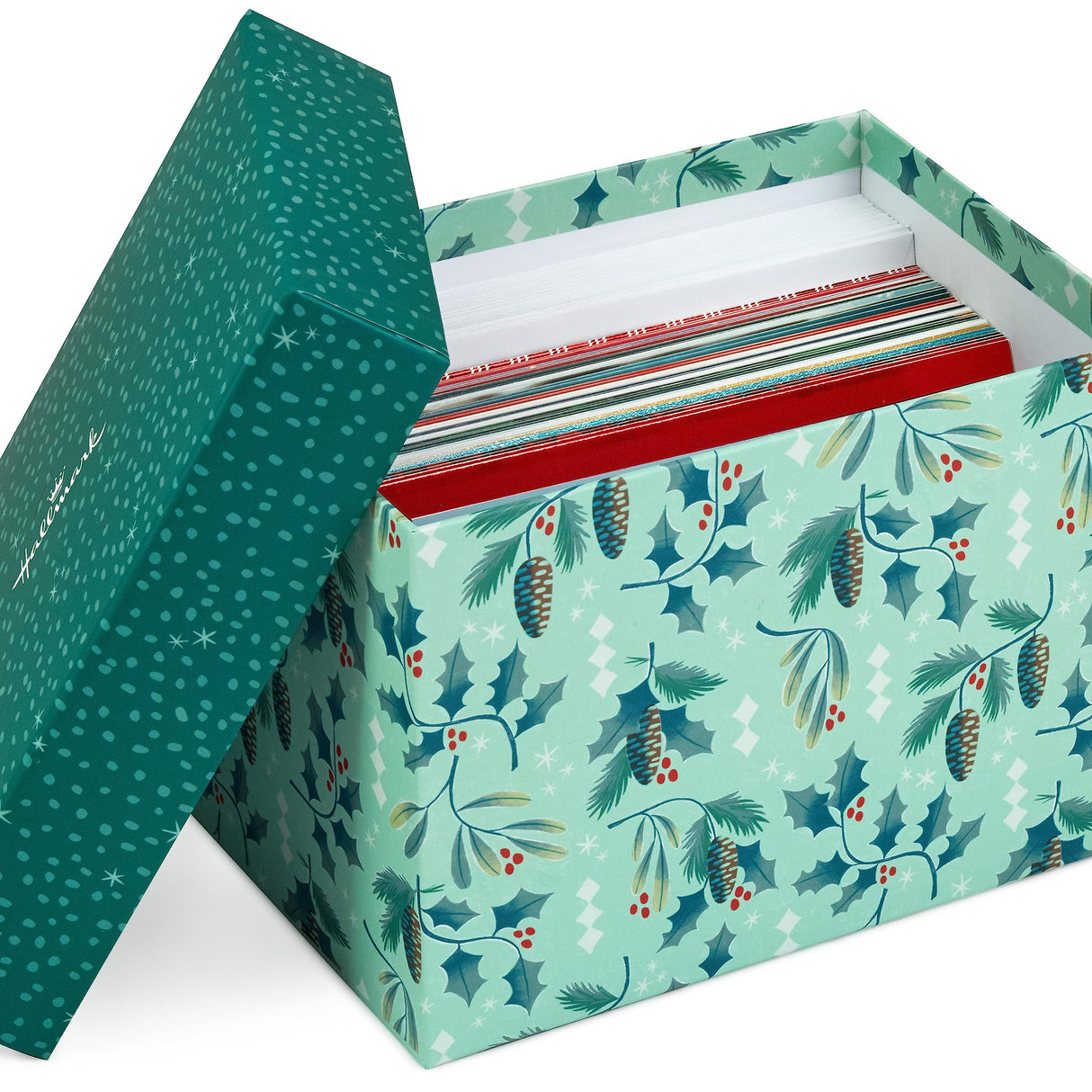 Hallmark Boxed Christmas Card Assortment with Keepsake Box (48 Cards and Envelopes) Angels, Santa, Penguins, New Year, Snowmen, Ornaments