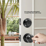 Front Door Lock Set Exterior Door Lock Set with Deadbolt, Single Cylinder Deadbolt Lock and Door Knob Set, Keyed Alike,Matte Black Door Knob and Deadbolt Set(4Pack Set)