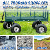4.10/3.50-4 Pneumatic Tire, 10" Tire and Wheel, 2 Pack, with 2.2" Offset Hub, 5/8" Axle Bore Hole, Sealed Bearings, for Hand Truck Trolley Dolly Cart
