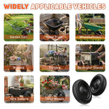 2-PCS 4.80/4.00-8 Tire, 14.5" Flat Free Wheelbarrow Tire and Wheel - Solid Replacement Tires with 3"-7" Adjustable Centered Hub, 5/8" & 3/4" Bearings | Fit 4.80/4.00-8, 4.00-8, 4.00-6, 3.50/3.00-8