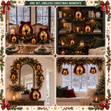 7 Pcs Inflatable Christmas Balls with Velvet Bows, Giant PVC Jingle Bells
