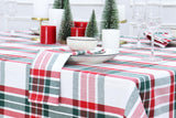 PurpleEssences Homestead Plaid Set of 12 Cloth Dinner Napkins 100% Cotton 18x18 - Soft Durable Washable - Ideal for Farmhouse Party Wedding Christmas - Red Green and White