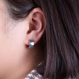 Limerencia Implant Grade Titanium Chunky Wide Huggie Hoop Earrings,Silver