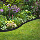 Sintuff 246 ft Garden Landscape Edging 2 Inch Tall Lawn Edging Border with 216 Anchoring Spikes Flexible Straight Top Garden Border Lawn Roll Kit(Black)