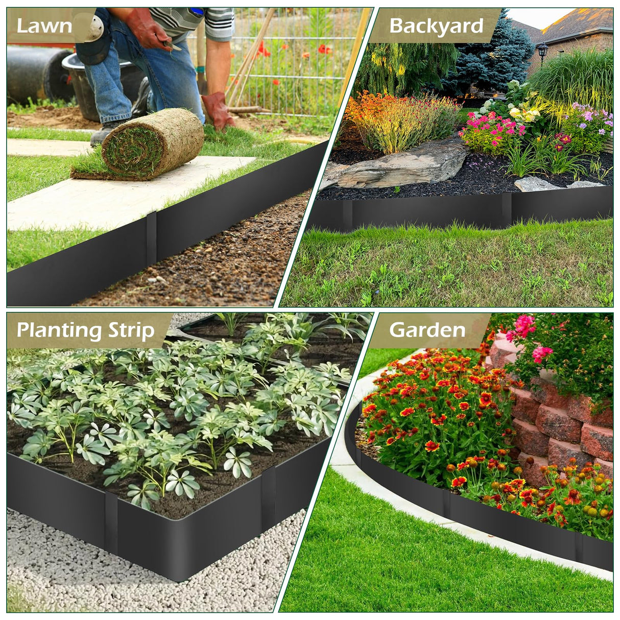 Dyna-Living 40 x 6 Inch Metal Edging for Landscaping 6 Pack Garden Edging