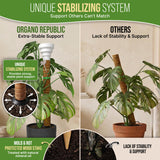 Organo Republic Moss Pole Monstera Plant Support Stakes - 2x26.4 or 48.7" Unique Self-Watering, Extendable Coco Coir Pole for Climbing Plant Supports for Potted Plants Indoor, Totem Pole for Pothos