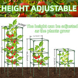 3 Pack Square Tomato Cages for Garden, 59 Inch Tall Heavy Duty Metal Tomato Plant Support Trellis, Adjustable Large Tomato Stakes for Outdoor Pots Climbing Plants, Vegetables, Cucumber