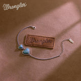 Wrangler Heart Charms Link Bracelet, 14K Gold Turquoise Jewelry for Women