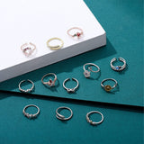 12 Pcs Rose Gold Rings for Women Knuckle Rings Set - Engagement Rings for Women - Cubic Zirconia Rings for Teen Girls - Stackable Rings for Women Finger Rings- Pack of Silver Rings for Teen Girls
