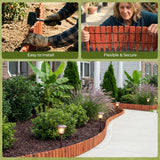WORTH Garden Edging Border 7.9" H x 42" L, Flexible Short Wood Fence Roll Brick Red Finish, Wooden Lawn Edging for Landscaping, Wood Edging Borders for Flower Beds, Lawn & Tree Borders