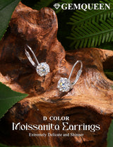 GEMQUEEN Moissanite Leverback Earrings 925 Sterling Silver 2CT