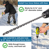20 Pack - 72" x 5/16" Driveway Markers, Snow Stakes, Plow Stakes- Includes 12" Install Bit - Orange Reflective Fiberglass 6' (20)