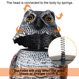 Hausse 3 Pack Bird Scarecrow Mini Fake Owl Decoy Sculpture, 8.26 inch Wagging Head Plastic Small Owl Bird Deterrents, Nature Enemy Horned Pest Repellent for Outdoor Garden Yard