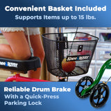 KneeRover Steerable Knee Scooter Knee Walker for Adults for Foot Surgery, Broken Ankle, Foot Injuries - Foldable Knee Rover Scooter for Broken Foot Injured Leg Crutch Alternative with Basket Green