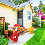Yeyeplum 2 Set Porch Goose Outfit Raincoat and Umbrella Summer Lawn Porch Goose Cloth Costume Raincoat Outfits for Summer Outdoor Patio Yard Lawn Decoration(Red and Yellow,23 Inches,Classic Style)