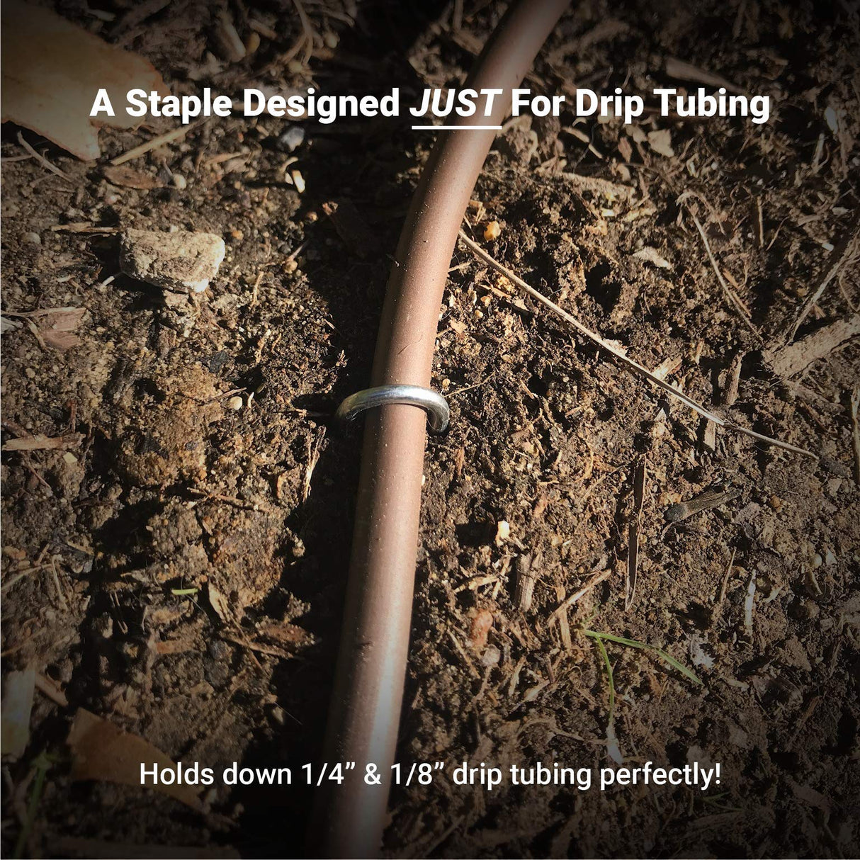 Sandbaggy DRIP TUBING Stakes Landscape Staples | 5 inch Length | Drip Anchors | Landscape Pins | Lawn Nails | Garden Stakes | Hold Drip Tubing Up to 1/4" Diameter | 14-Gauge Standard | Pack of 100