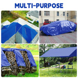 Tarp 8x10(4 Packs) ft 100% Waterproof Uv Resistant High Durability Multipurpose 5mil Blue Tarp for Covering Courtyards, Cars, Camping, Gardens, Pet Nests -by MVPNET