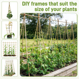 0.32”-0.4"/ 4 Feet Garden Stakes, Natural Bamboo Sticks Plant Stakes for Indoor and Outdoor Plants，Poles for Tomatoes, Beans, Potted Plants(50Pcs)