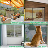 QWR Pet Proof Window Screen and Screen Door Replacement, 48"x 360" Upgraded Durable Thickened Vinyl Coated Wire-Like Mesh for Sliding Screen Door,Patio,Windows(Rolled Package Without Tool Kit)