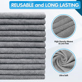FIXSMITH Grey Microfiber Cleaning Cloth, Pack of 50, 16"X12" Cleaning Rags for Housekeeping and Kitchen, Reusable Shop Towels, Microfiber Towels for Cars, Lint Free, Scratch-Free, Highly Absorbent