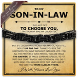Love You This Much Son In Law Gift | Mens 5mm Twist Link Steel Bracelet | Best Present Ideas for Son in Law | 8" + 1" Extender | Luxury Gift Box & Card (Black/Black)