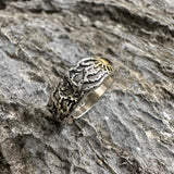 JWM Vintage Adjustable Open Ring Silver Plated Brass Sun Ring