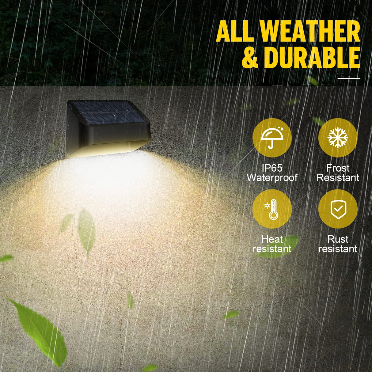 Brighter Solar Fence Lights,Solar Lights Outdoor Waterproof,Warm White and RGB 8 Colors,Dusk to Dawn Deck Light, Outdoor Lighting for Backyard/Railing/Wall/Step/Patio（12 Pack,Black）
