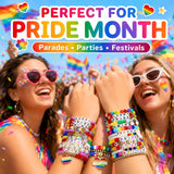 Shcsdr 40 Pcs Pride Bracelets for Women, Friendship Bracelet Bulk