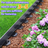 Jorvila No Dig Landscape Edging Kit, 1.5" x 60' Plastic Garden Edging