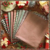 Hahafelt 10 Pcs Christmas Fabric Bundles Vintage 20 x 20 Inch Christmas Plaid Stripe Fat Quarters Holiday Squares Sewing Fabrics Precut Quilting Patchwork for Xmas DIY Handmade Crafting