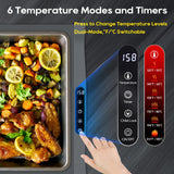 VIPDIGI Food Warming Mat, Large Electric Warming Tray, Silicone Fast Heating Warmer Pad, 6 Temp Adjustable, 6 Timer & Safety Lock, Auto Shut-Off for Countertops Buffets Party Grey