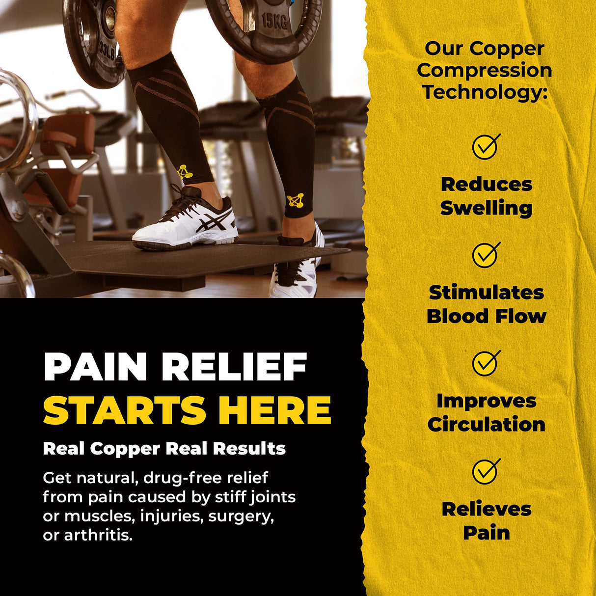 Calf Compression Sleeve - Leg Compression Sleeves for Shin Splints, Varicose Vein Compression Leg Sleeve for Women & Men, Calf Sleeves for Runners, 20-30mmHg - XL