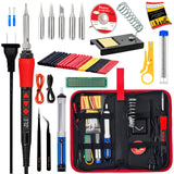 Soldering Iron Kit, 60W LED Display Digital Solder Pen, 5 Replaceable Tips, 21-in-1 Fast Heating with Solder Wire, Stand, Desoldering Pump, for Electronics Repair Hobby DIY 120V US Plug from Plusivo