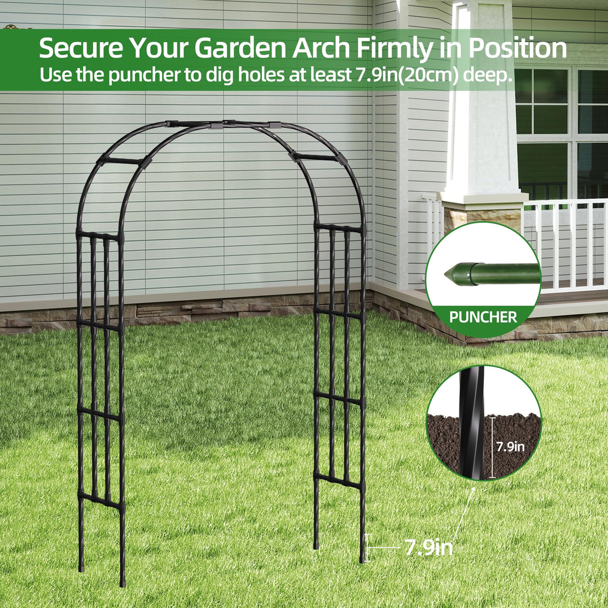 4.9x8.5FT Garden Arch Trellis for Climbing Plants Outdoor