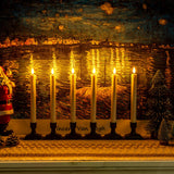 Homemory Window Candles with Remote Timer Dimmer - 6 Pcs Battery Operated Ivory Flameless Tapers with Holders and Suctions - LED Candlesticks for Christmas, Xmas Holiday Decor