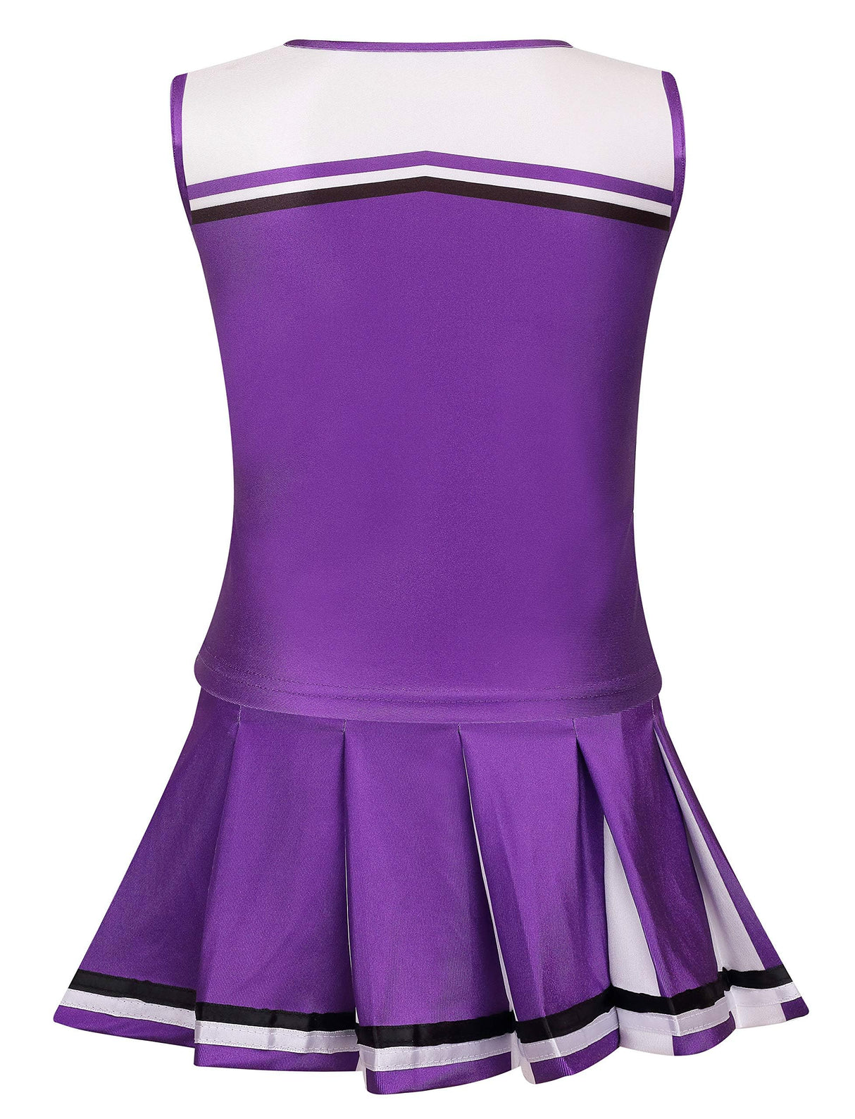 yolsun Cheerleader Costume Outfit for Girls Halloween Cosplay Christmas Gift for Kids (Purple,8-9 Years)