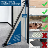 Door Security Bar, Rerishom Door Stoppers Security bar,Heavy Duty Door Lock Security Door Jammer Door Stopper for Apartment, Hotel Room,Screen Door Hardware (Dark Black, 1 Pack)
