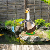 JcHrmers Fishing Porch Goose Outfits Fisherman Lawn Goose Clothes Fit 23" High Cement or Plastic Goose Statue for Outdoor Garden Yard Patio Decor