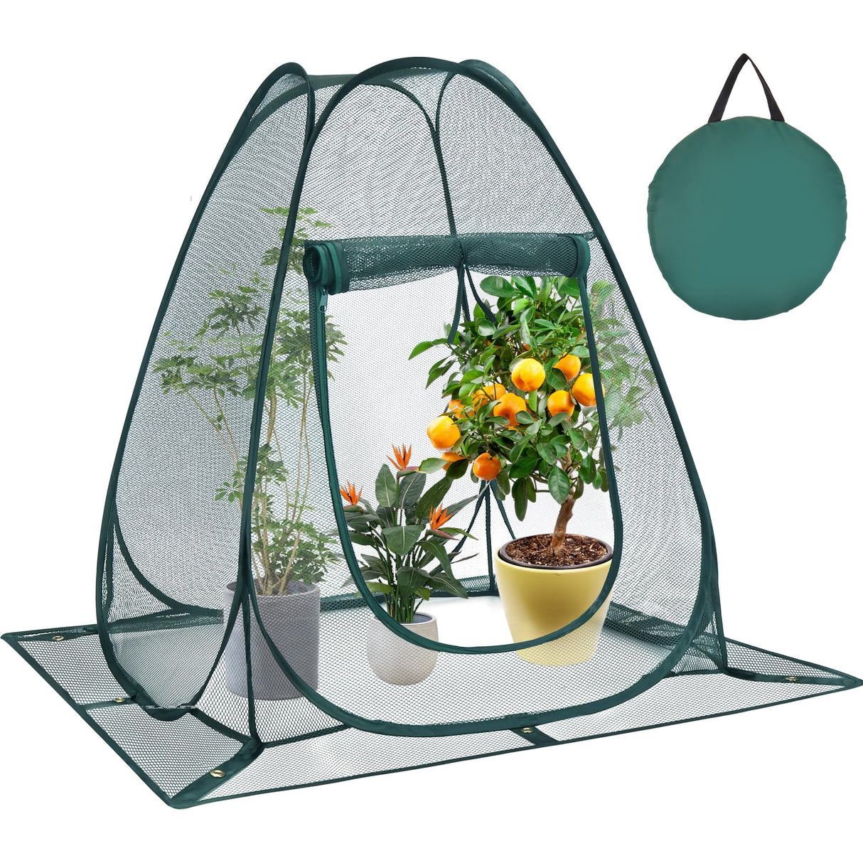 Homiton Pop up Garden Netting Cover Plant Guard Cover with 8 Stakes Bird Plant Tent Protector for Vegetables Fruits Flowers (1, 36 * 36 * 39 inch)